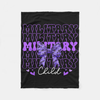 Militär barnkokvett Bow Lila Up Camo Kids Bo Fleecefilt