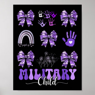 Militär barnkokvett Bow Lila Up Camo Kids Bo Poster