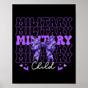 Militär barnkokvett Bow Lila Up Camo Kids Bo Poster