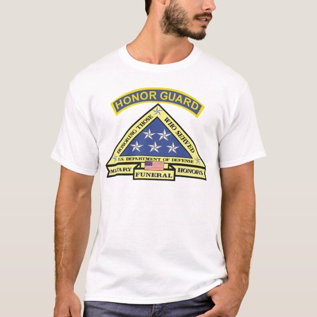 MILITÄR BEGRAVNINGS- HEDERVAKT TEE SHIRT (Framsida)