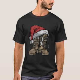 Militär Boot Santa Hat jul Veteran Combat S T Shirt
