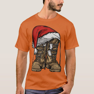 Militär Boot Santa Hat jul Veteran Combat S T Shirt