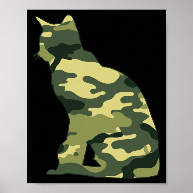 Militär burmesisk kamouflage män tryck katt kitty  (Framsidan)