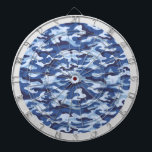 Militär Camo Dartboard Darttavla<br><div class="desc">Det här ritbordsspelet visas med en blå militärkamerautskrift.</div>