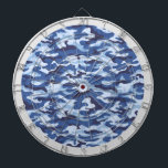 Militär Camo Dartboard Darttavla<br><div class="desc">Det här ritbordsspelet visas med en blå militärkamerautskrift.</div>