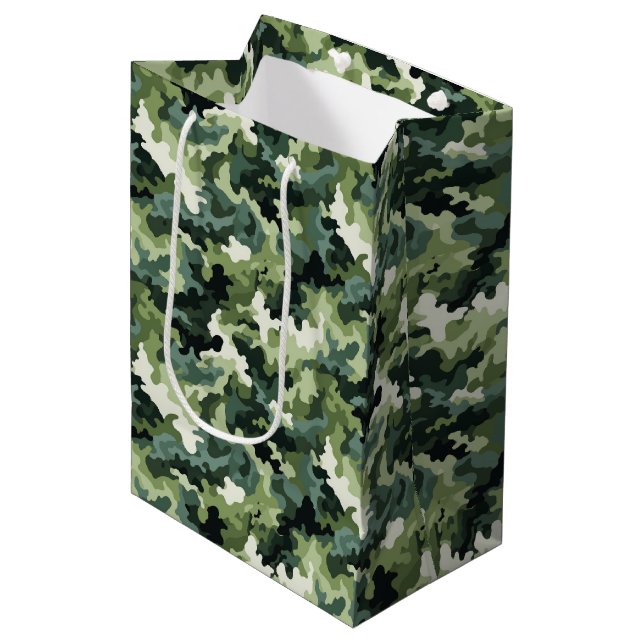 Militär Camo Gift Bag (Framsidan Vinklad)
