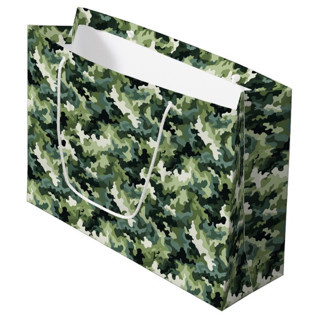 Militär Camo Gift Bag (Framsidan Vinklad)