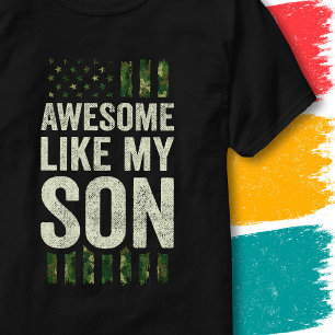 Militär Camouflage Amerikansk Flagga Awesome Likso T Shirt