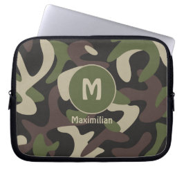 Militär Camouflage Grönt Brown Mönster Anpassnings Laptop Fodral