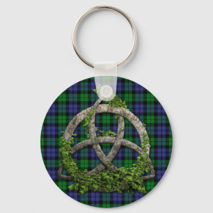Militär Celtic Trinityfnurra för svart klocka Nyckelring