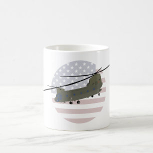 Militär CH-47 Chinook Helicopter Kaffemugg