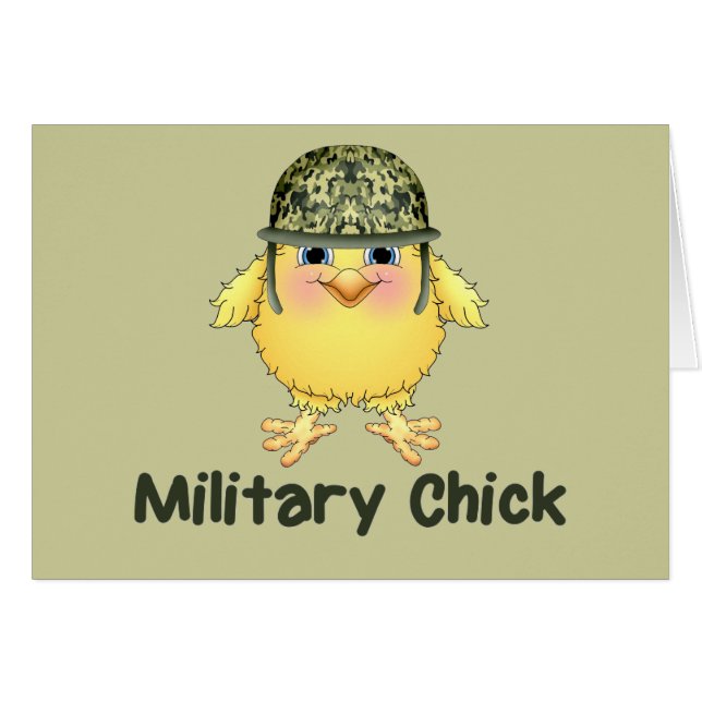 Militär chick hälsningskort (Framsidan Horizontal)