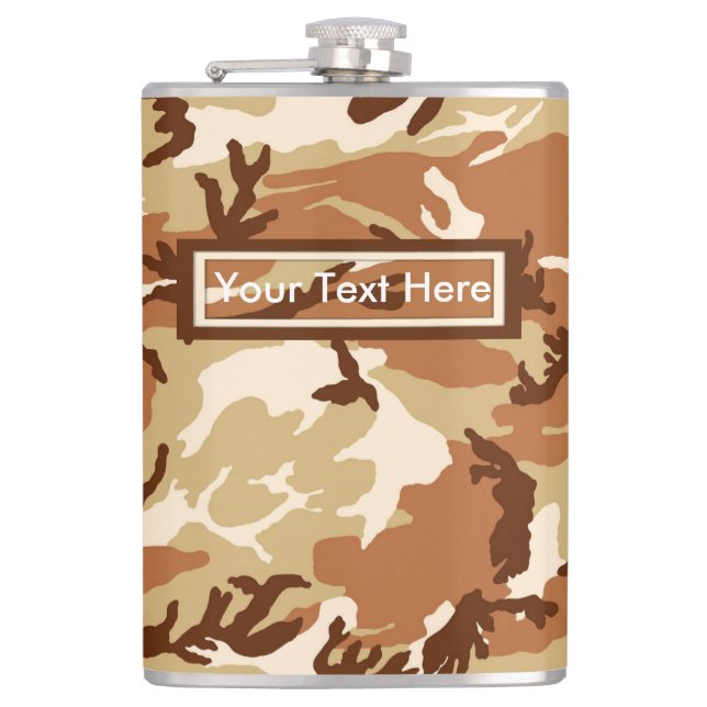 Militär Desert Sand Camo 6 oz eller 8 oz-kolv Fickplunta (Framsidan)