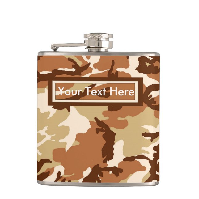 Militär Desert Sand Camouflage 6 oz kolv Fickplunta (Framsidan)