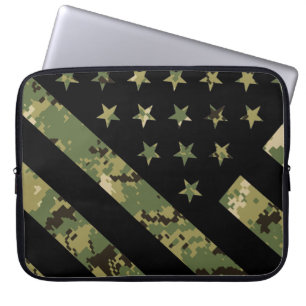 Militär digital kamouflage US Flagga Laptop Fodral