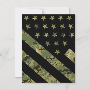 Militär digital kamouflage US Flagga Tack Kort