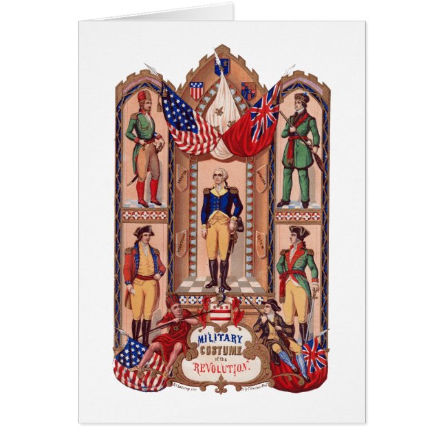 Militär dräkt av det revolutionära krig 1855 hälsningskort (Framsidan)