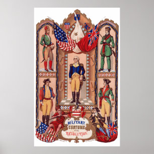Militär dräkt av det revolutionära krig 1855 poster