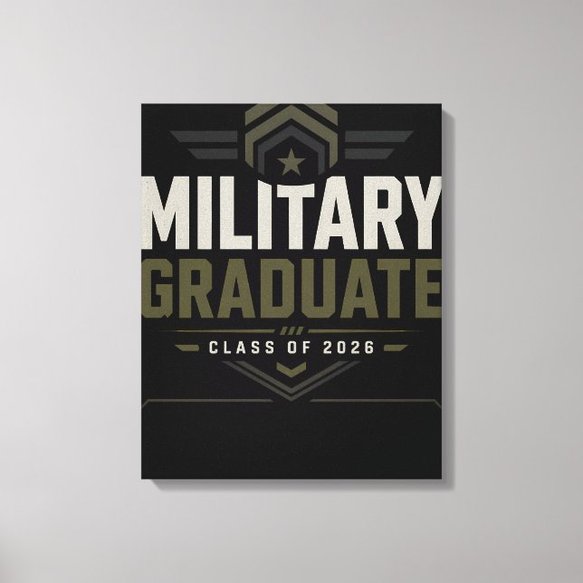 Militär examen 2026 Anpassad namn design Canvastryck (Framsida)