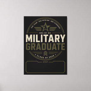 Militär examen 2026 Personligt namn present Canvastryck