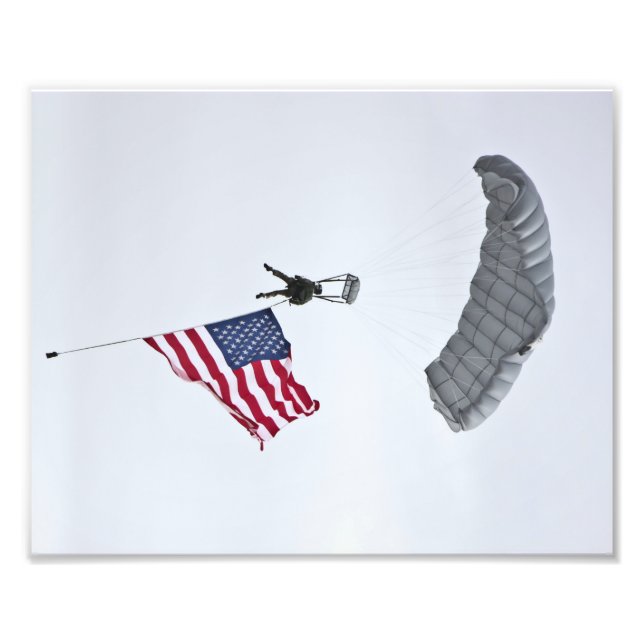 Militär Fallskärm Guy Photo Print Fototryck (Framsidan)