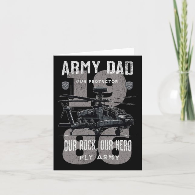 Militär Fars dag Apache Helico från armén Pappa Fa Kort (Framsida)