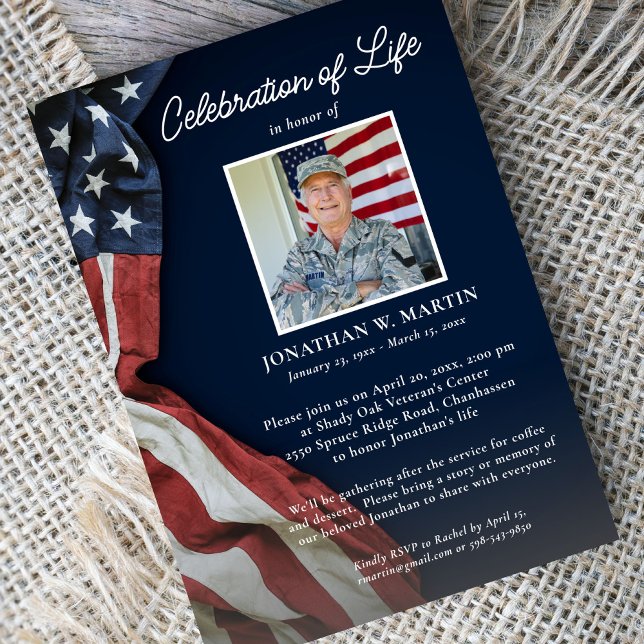 Militär Firande i Life Photos USA flagga Inbjudningar (Skapare uppladdad)