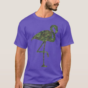 Militär Flamingo Camo Skriv ut US Bird Animal Mana T Shirt