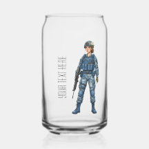 militär flicka redigerbar text
