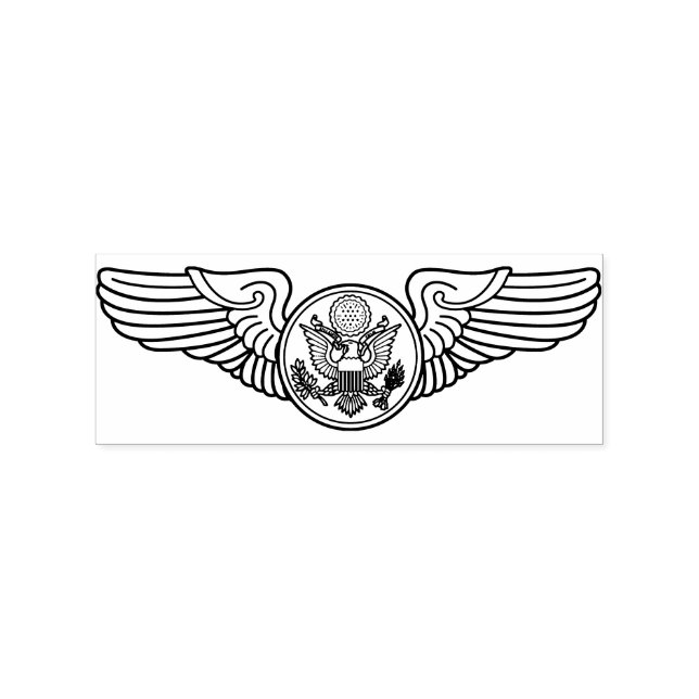 Militär flygbesättning i Vingar Frimärke Stämpel (Tryck)