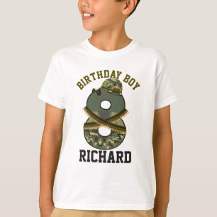 Militär födelsedag åtta soldater t shirt