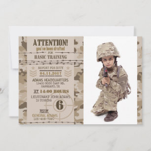 Militär födelsedag i armén Desert Camouflage Inbjudningar