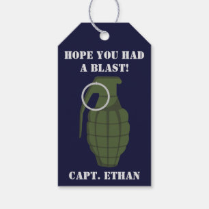 Militär Födelsedagsfest Grenade Presentetikett