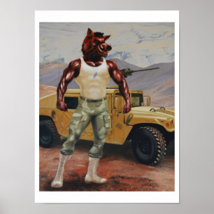 Militär för Razorback för Arkansas soldatHog Poster