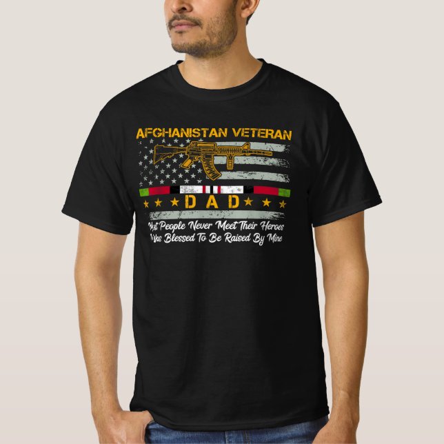 Militär från Afghanistan Veteran Pappa Afghanistan T Shirt (Framsida)