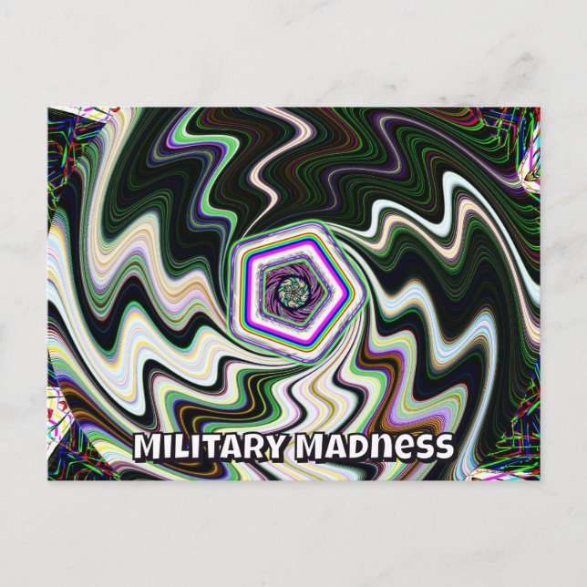 Militär galenskap (du kan ändra orden) vykort (Framsida)