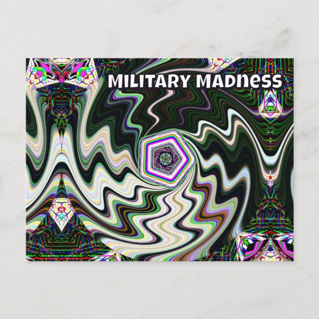 Militär galenskap (du kan ändra orden) vykort (Framsida)