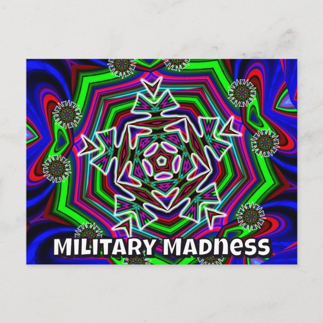 Militär galenskap (du kan byta orden) vykort (Framsida)
