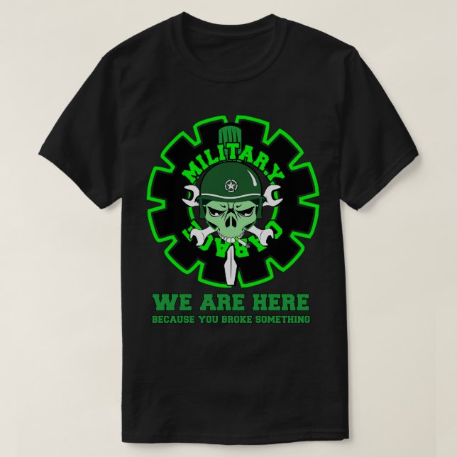 Militär Garage-gåva T Shirt (Design framsida)