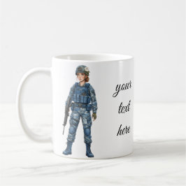 militar girl quote editable kaffemugg