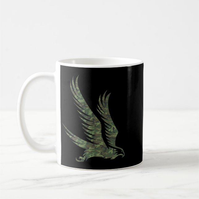 Militär Goshawk Kamouflageutskrift Rovfågel Vetera Kaffemugg (Vänster)