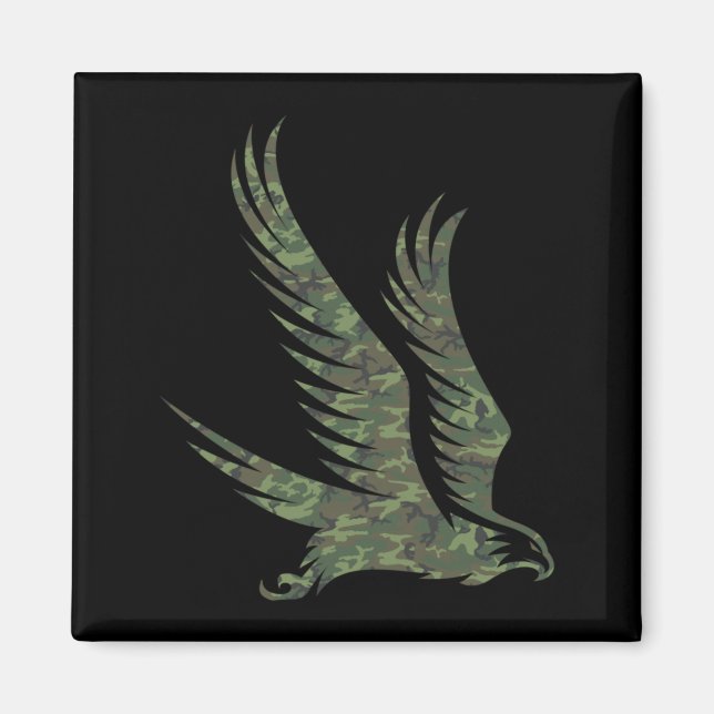 Militär Goshawk Kamouflageutskrift Rovfågel Vetera Magnet (Framsidan)