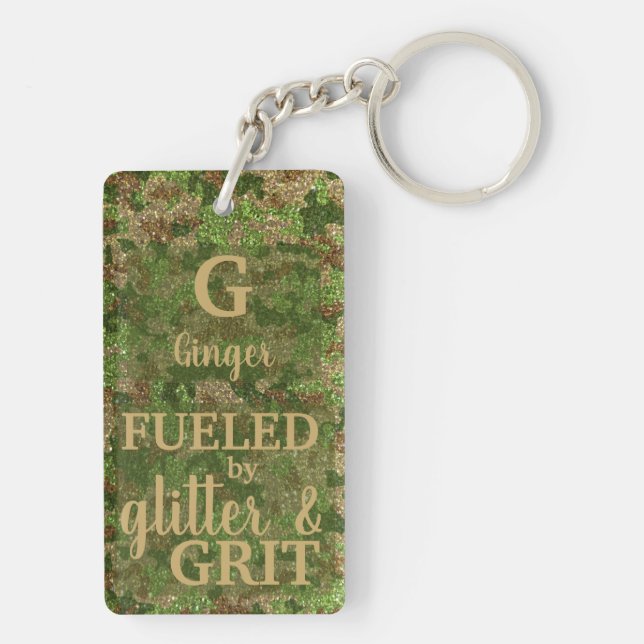 Militär Grön Kamouflage Glitter Kamouflage Namn (Baksidan)