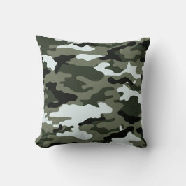 Militär Grön Kamouflage Kastkudde. Kudde
