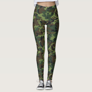 Militär grön kamouflage leggings