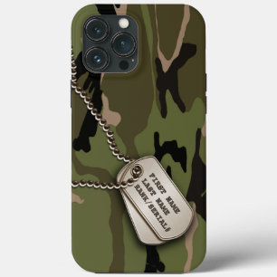 Militär gröna Camo med hundmärkren