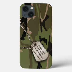 Militär gröna Camo med hundmärkren