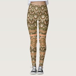 Militär Grönt Brown Beige Leggings