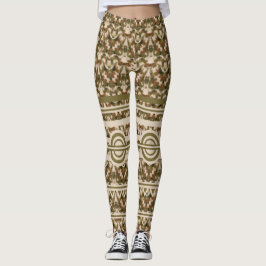 Militär Grönt Brown Beige Leggings