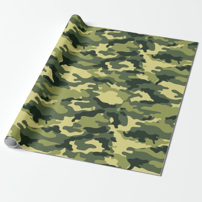 Militär Grönt Camouflage Camo Mönster Presentpapper (Utrullad)